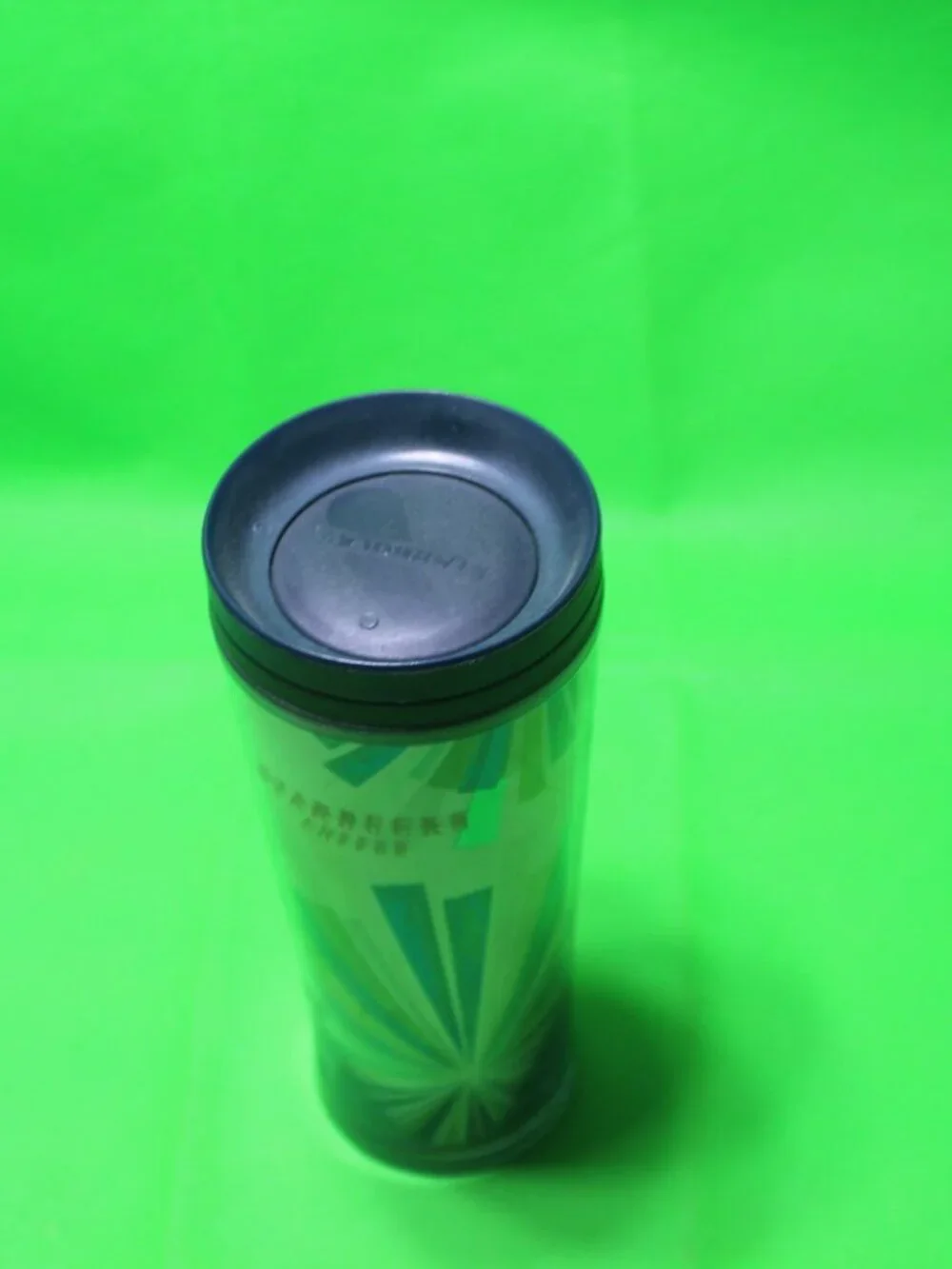 Starbucks Coffee 2010 Starburst Green/Blue Twist Lid Acrylic Mug Tumbler Pretty